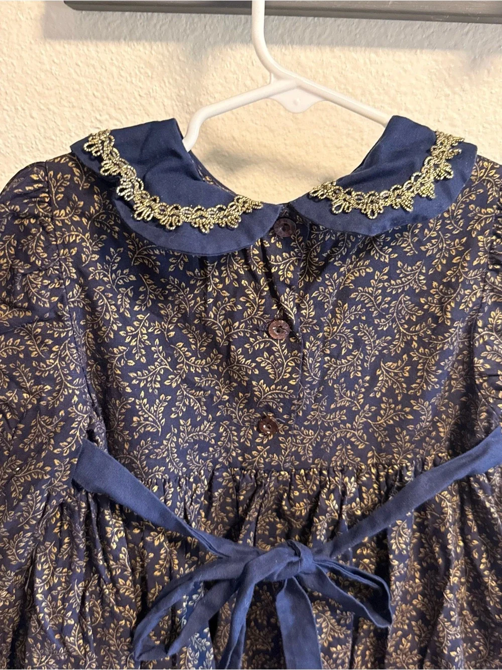 Bonnie Jean Navy and Gold Floral Dress Costume